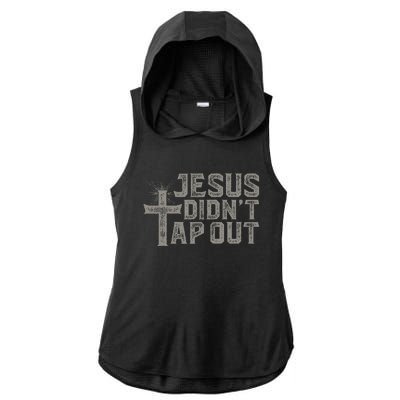 Jiu Jitsu Jesus Faith Christian Jesus DidnT Tap Out Ladies PosiCharge Tri-Blend Wicking Draft Hoodie Tank