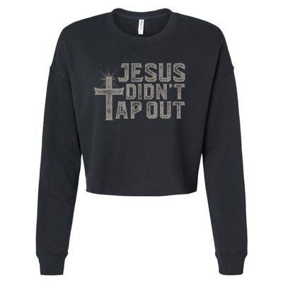 Jiu Jitsu Jesus Faith Christian Jesus DidnT Tap Out Cropped Pullover Crew