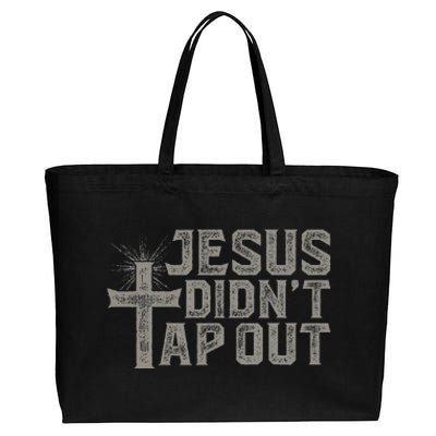 Jiu Jitsu Jesus Faith Christian Jesus DidnT Tap Out Cotton Canvas Jumbo Tote