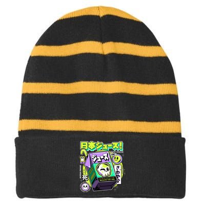 Japanese Juice Striped Beanie with Solid Band