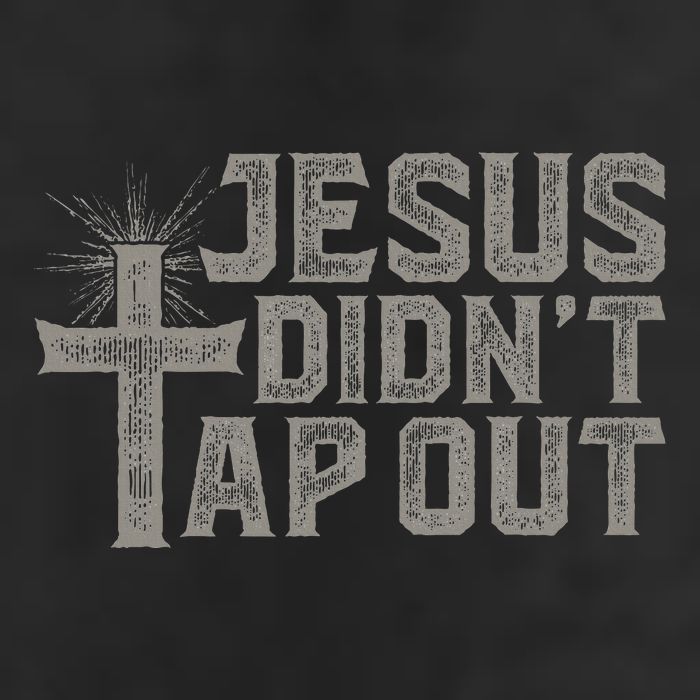 Jiu Jitsu Jesus Faith Christian Jesus DidnT Tap Out 7 Panel Mesh Trucker Snapback Hat