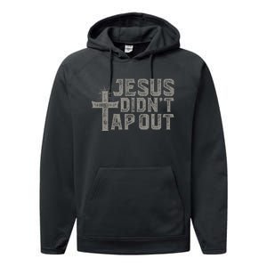 Jiu Jitsu Jesus Faith Christian Jesus DidnT Tap Out Performance Fleece Hoodie