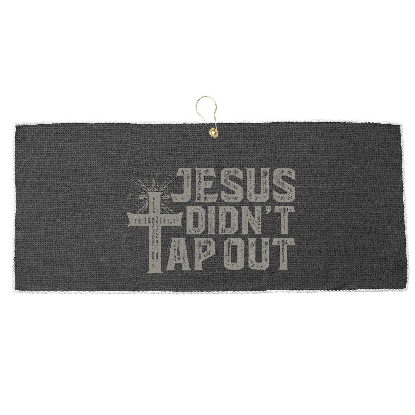 Jiu Jitsu Jesus Faith Christian Jesus DidnT Tap Out Large Microfiber Waffle Golf Towel