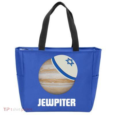 Jewpiter Jupiter Joke Jewish Humor Pun Kippah  Zip Tote Bag