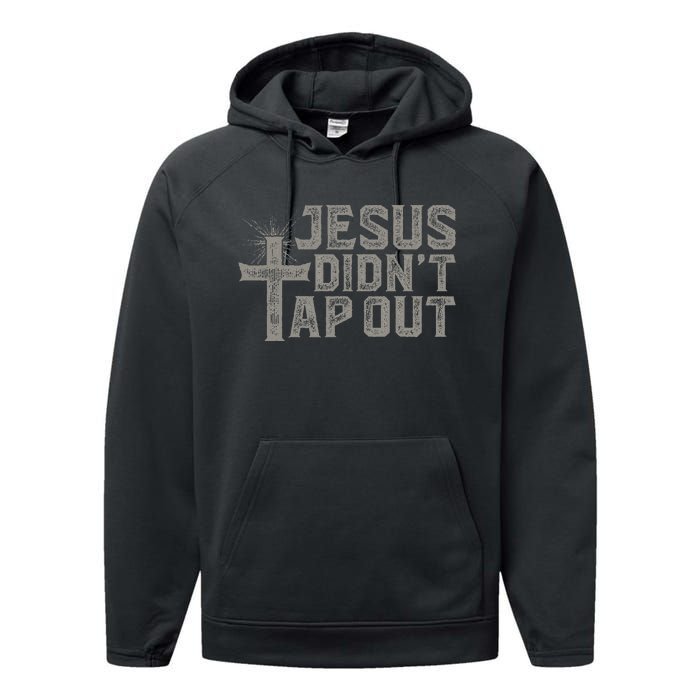 Jiu Jitsu Jesus Faith Christian Jesus DidnT Tap Out Performance Fleece Hoodie