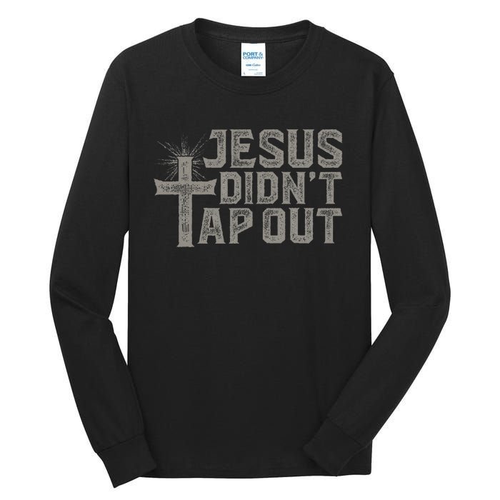 Jiu Jitsu Jesus Faith Christian Jesus DidnT Tap Out Tall Long Sleeve T-Shirt