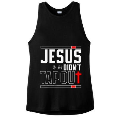 Jiu Jitsu Jesus Faith Christian Jesus DidnT Tap Out Ladies PosiCharge Tri-Blend Wicking Tank
