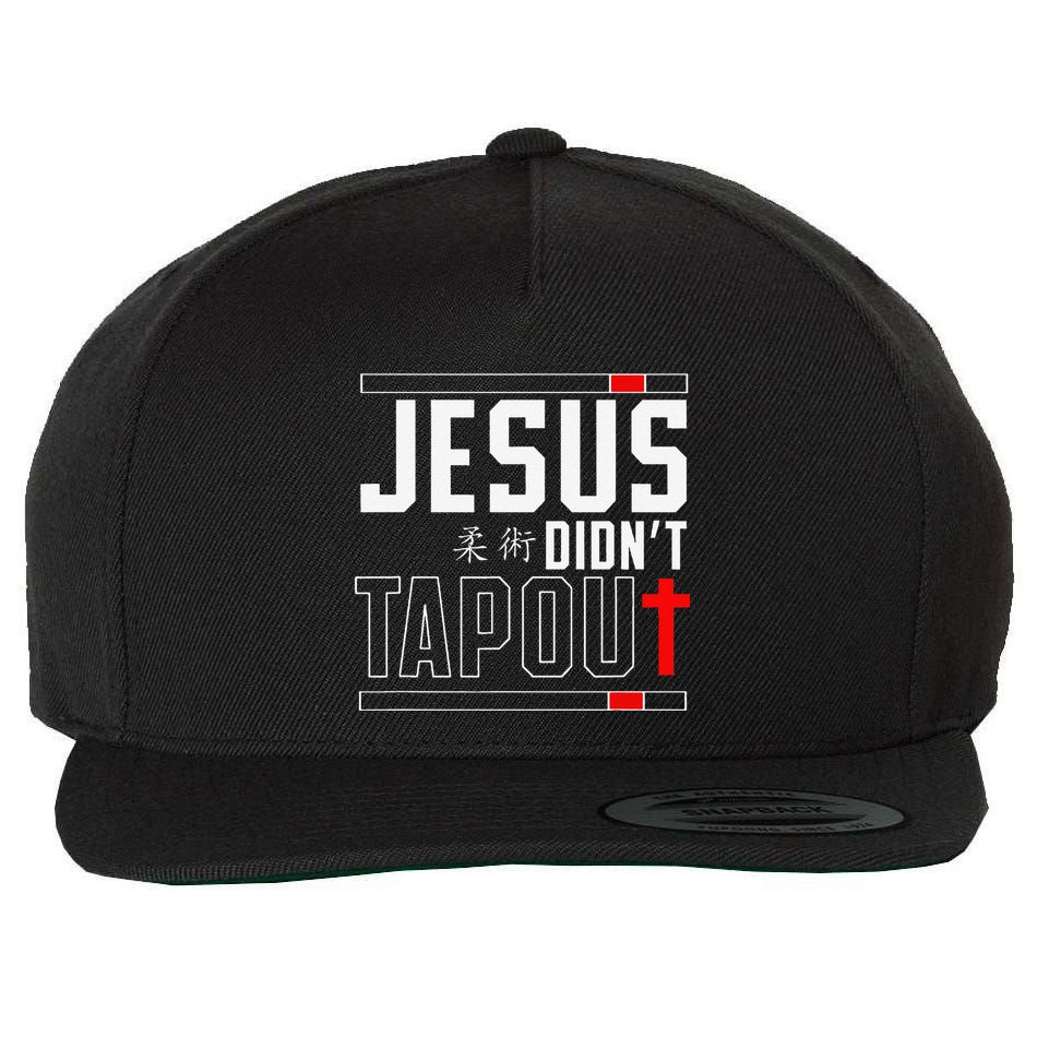 Jiu Jitsu Jesus Faith Christian Jesus DidnT Tap Out Wool Snapback Cap