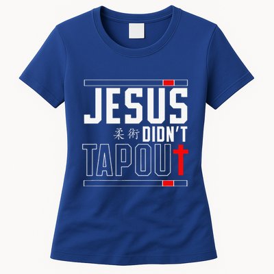 Jiu Jitsu Jesus Faith Christian Jesus DidnT Tap Out Womens T-Shirt