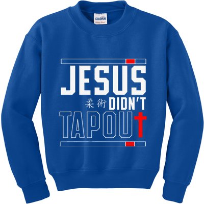 Jiu Jitsu Jesus Faith Christian Jesus DidnT Tap Out Kids Sweatshirt
