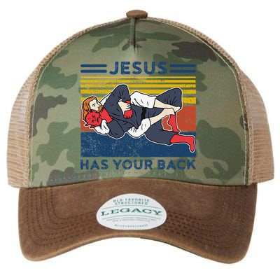 Jiu Jitsu Jesus Has Your Back BJJ MMA Jujitsu Legacy Tie Dye Trucker Hat