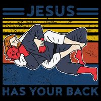 Jiu Jitsu Jesus Has Your Back BJJ MMA Jujitsu Sustainable Bucket Hat