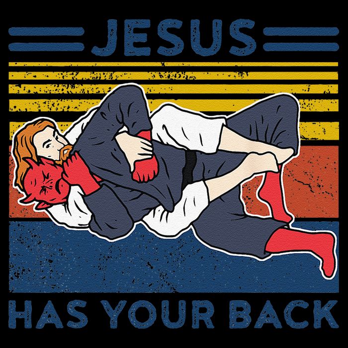 Jiu Jitsu Jesus Has Your Back BJJ MMA Jujitsu Sustainable Bucket Hat