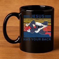 Jiu Jitsu Jesus Has Your Back BJJ MMA Jujitsu 11oz C Handle Ceramic Mug