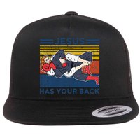 Jiu Jitsu Jesus Has Your Back BJJ MMA Jujitsu Flat Bill Trucker Hat