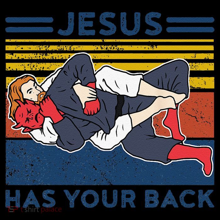 Jiu Jitsu Jesus Has Your Back BJJ MMA Jujitsu Cooling Performance Long Sleeve Crew