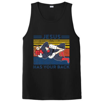 Jiu Jitsu Jesus Has Your Back BJJ MMA Jujitsu PosiCharge Competitor Tank