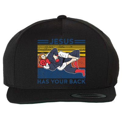 Jiu Jitsu Jesus Has Your Back BJJ MMA Jujitsu Wool Snapback Cap