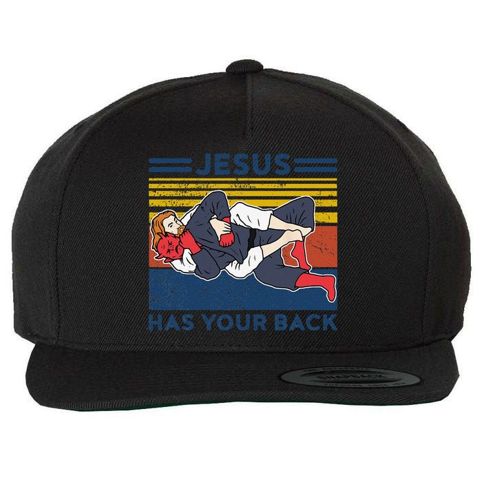Jiu Jitsu Jesus Has Your Back BJJ MMA Jujitsu Wool Snapback Cap