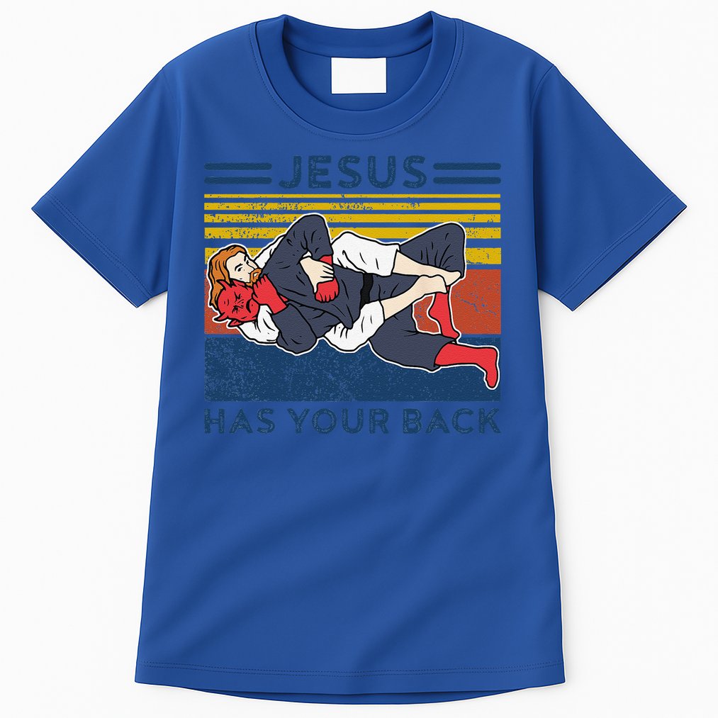 Jiu Jitsu Jesus Has Your Back BJJ MMA Jujitsu Tall T-Shirt