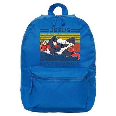 Jiu Jitsu Jesus Has Your Back BJJ MMA Jujitsu 16 in Basic Backpack