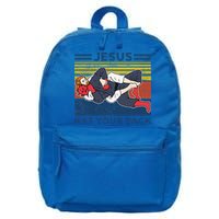 Jiu Jitsu Jesus Has Your Back BJJ MMA Jujitsu 16 in Basic Backpack