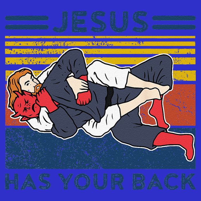 Jiu Jitsu Jesus Has Your Back BJJ MMA Jujitsu 16 in Basic Backpack