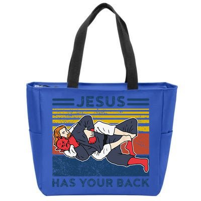 Jiu Jitsu Jesus Has Your Back BJJ MMA Jujitsu Zip Tote Bag