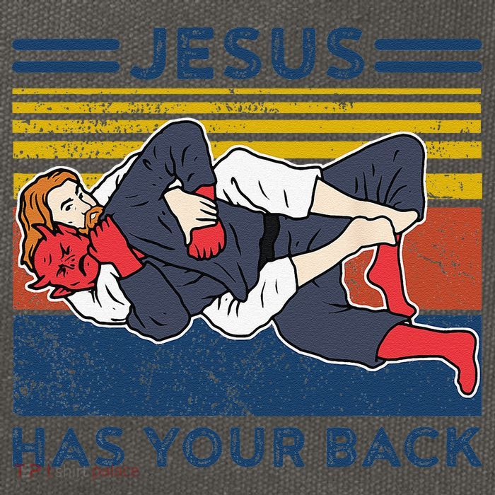 Jiu Jitsu Jesus Has Your Back BJJ MMA Jujitsu Cotton Canvas Backpack