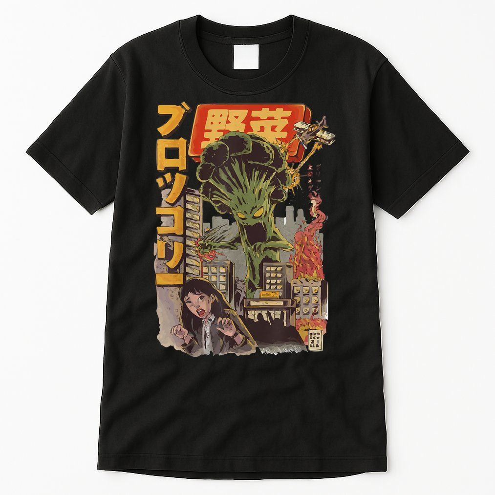 Japanese Japan Kaiju Vegetable Broccoli Anime Tall T-Shirt