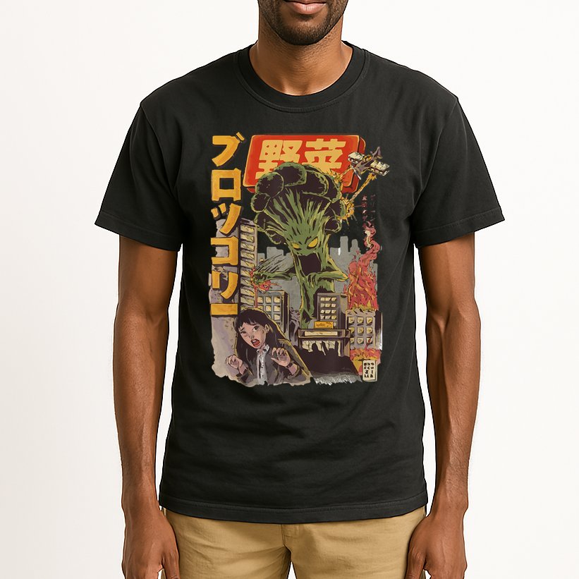 Japanese Japan Kaiju Vegetable Broccoli Anime Tall T-Shirt