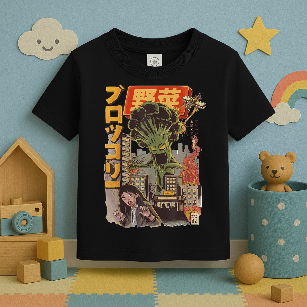 Japanese Japan Kaiju Vegetable Broccoli Anime Toddler T-Shirt