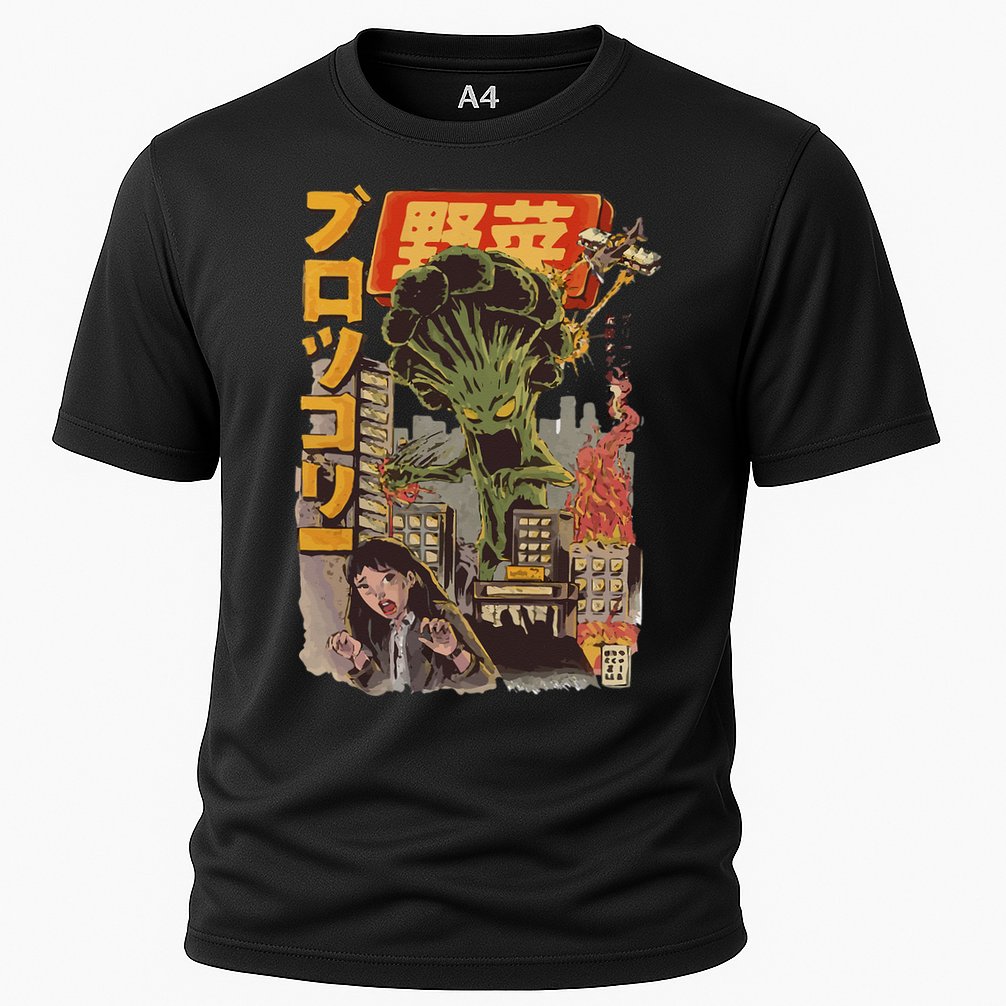 Japanese Japan Kaiju Vegetable Broccoli Anime Cooling Performance Crew T-Shirt