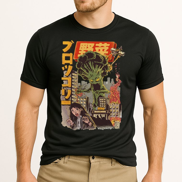 Japanese Japan Kaiju Vegetable Broccoli Anime Cooling Performance Crew T-Shirt