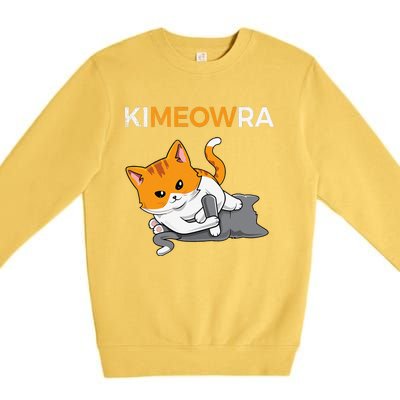 Jiu Jitsu Kimura & Cute Kawaii Cat Funny BJJ Premium Crewneck Sweatshirt