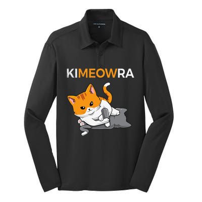 Jiu Jitsu Kimura & Cute Kawaii Cat Funny BJJ Silk Touch Performance Long Sleeve Polo