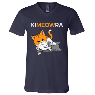 Jiu Jitsu Kimura & Cute Kawaii Cat Funny BJJ V-Neck T-Shirt