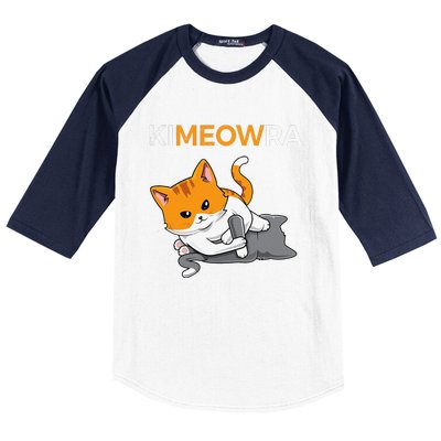 Jiu Jitsu Kimura & Cute Kawaii Cat Funny BJJ Baseball Sleeve Shirt