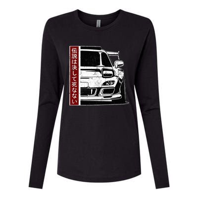 Jdm Japan Motorsport Tuning Car Legend 90s Womens Cotton Relaxed Long Sleeve T-Shirt