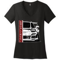 Jdm Japan Motorsport Tuning Car Legend 90s Women's V-Neck T-Shirt