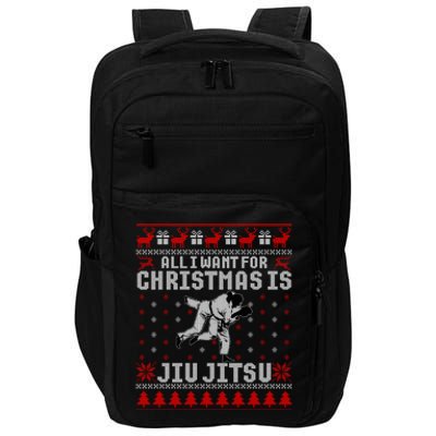 Jiu Jitsu Mma Bjj Funny Christmas Ugly Xmas Sweater Gift Impact Tech Backpack