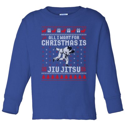 Jiu Jitsu Mma Bjj Funny Christmas Ugly Xmas Sweater Gift Toddler Long Sleeve Shirt