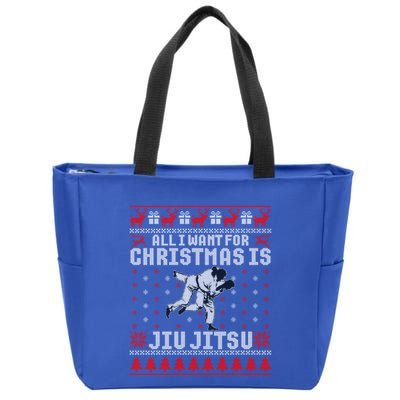 Jiu Jitsu Mma Bjj Funny Christmas Ugly Xmas Sweater Gift Zip Tote Bag