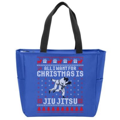 Jiu Jitsu Mma Bjj Funny Christmas Ugly Xmas Sweater Gift Zip Tote Bag