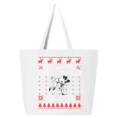 Jiu Jitsu Mma Bjj Funny Christmas Ugly Xmas Sweater Gift 25L Jumbo Tote