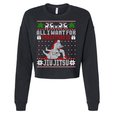Jiu Jitsu Mma Bjj Ugly Christmas Xmas Gift Sweater Gift Cropped Pullover Crew