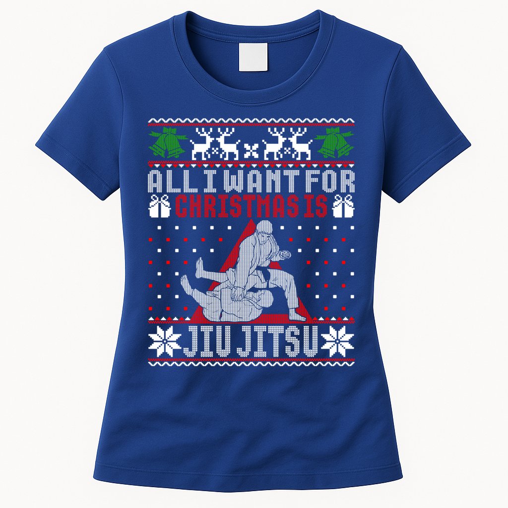 Jiu Jitsu Mma Bjj Ugly Christmas Xmas Gift Sweater Gift Womens T-Shirt