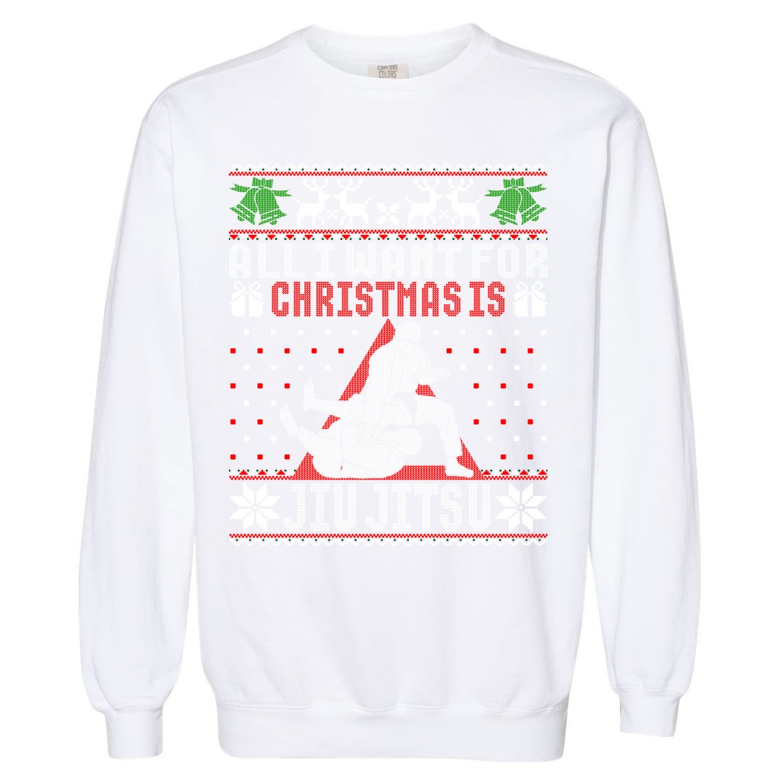 Jiu Jitsu Mma Bjj Ugly Christmas Xmas Gift Sweater Gift Garment-Dyed Sweatshirt
