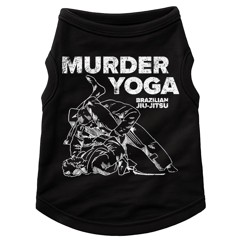 Jiu Jitsu Murder Yoga Vintage Sunset Funny Brazilian Doggie Tank