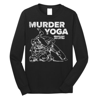 Jiu Jitsu Murder Yoga Vintage Sunset Funny Brazilian Long Sleeve Shirt